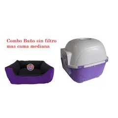 HALLY PET - Baño arenero grande sin filtro mas cama mediana impermeable