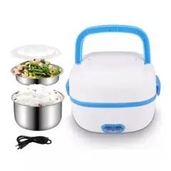 GENERICO - Lonchera de Almuerzo Electrica Al Vapor 2 Capas Acero Multifuncional