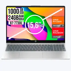 HP - PORTATIL AMD RYZEN 7-7730U SSD 1TB RAM 24GB LED 15,6 FULL HD