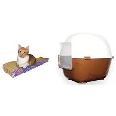 HALLY PET - Baño arenero grande sin filtro mas rascador ondas