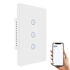 GENERICO - Interruptor Triple Wifi Inteligente Alexa Google Home Wifi