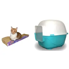 HALLY PET - Baño arenero grande sin filtro mas rascador ondas