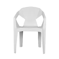SUKRA - Silla Diamante Poltrona Plastica Blanco Nube con Brazo