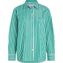 TOMMY HILFIGER - Camisa verde de rayas con monograma TH