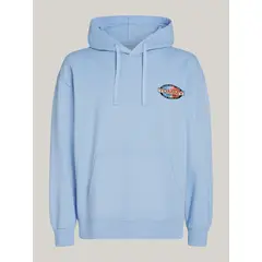 TOMMY HILFIGER - Buzo celeste Archive amplia con capota y logo Tommy Jeans