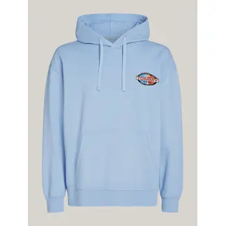 TOMMY HILFIGER - Buzo celeste Archive amplia con capota y logo Tommy Jeans