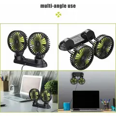 GENERICO - Ventilador de coche de doble cabezal de 5V