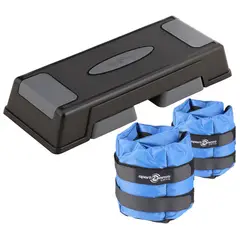 SPORTFITNESS - Banco Step 3 Niveles + Pesas Tobilleras Muñecas