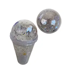 INFANTILES CAJUROMIX - Taza Portatil Rosada De Viaje Para Cafe Y Aguavaso Plastico Astronauta