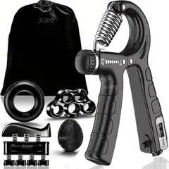 GENERICO - Tensor Mano Hand Grip Kit X 5 Ejercitadores 5/60 Kg Terapia