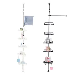 GENERICO - Organizador Esquinero Para Baño Ajustable Hasta 2,4 Mts Alto