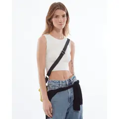 SEVEN SEVEN - Camiseta Para Mujer Manga Sisa Cuello Redondo Color Crudo Marca #28095505