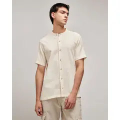SEVEN SEVEN - Camisa Para Hombre Manga Corta Color Crudo Marca #45012003