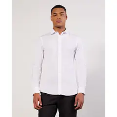 SEVEN SEVEN - Camisa Cuello Gales Para Hombre Blanco