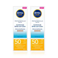 NIVEA - Protector Solar Control Brillo Tonomedio Fps50 50ml X2