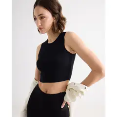 SEVEN SEVEN - Crop Top Tejido Para Mujer Negro