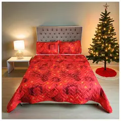 HOGARETO - Edredón Navidad Unifaz Cama Doble 140x190cm 8113