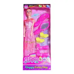 GENERICO - Muñeca Vestido Peine Espejo Tacones Botas Juguete Niñas