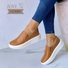 EVEGONZ - Zapatillas mujer negro en cuero calzado dama