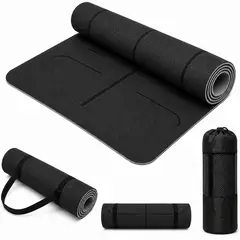 ONE PIXEL - Mat De Yoga Colchoneta Tapete Ejercicio 8mm Bolso Negro