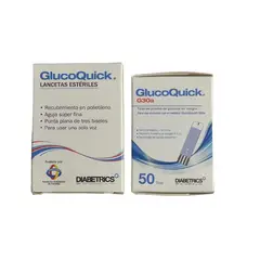 GLUCOQUICK - Combo 100 Tirillas + 100 Lancetas G30a