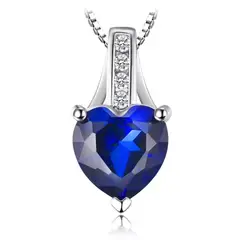 ALHAJAS - Collar Cadena Para Mujer Zafiro Corazón Amor En Plata 925