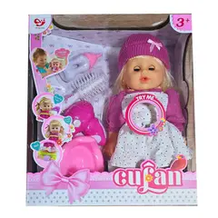 GENERICO - Muñeca Bebe Vestido Flores Bacinilla Peine Secador Niñas