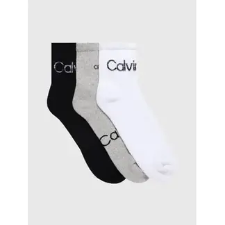CALVIN KLEIN - Pack negro de 3 pares de calcetines con logo