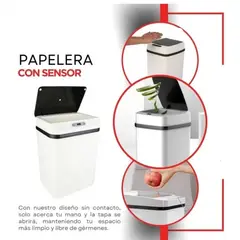 GENERICO - Canasta De Basura Sensor Automático 15Lts Movimiento Caneca
