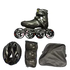 CHICAGO - Patines en Línea Semiprofesionales Bota Dura Unisex Talla S 27-31 Negro