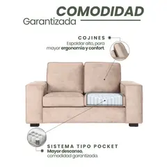 MUEBLES FIOTTI - Sofa 3 puestos sistema Pocket Beige Toffana Fiotti