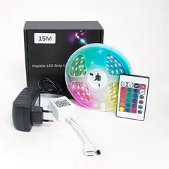 GENERICO - Cinta Luz LED Multicolor Bluetooth Compatible Alexa Control 15 mt WIFI