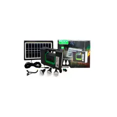 GENERICO - Kit Panel Solar Con Batería Y 3 Bombillos De 3w Carga Usb 5v