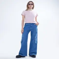 SEVEN SEVEN - Jean Para Mujer Wide-Leg Color Azul Medio Marca #28160818