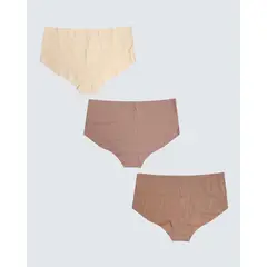SEVEN SEVEN - Pack X 3 Panty Cachetero Seamless X3 Para Mujer Taupe