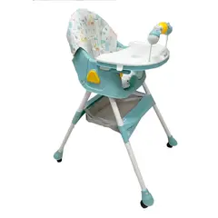 EBABY - Silla Comedor Plegable Bebé Dos Alturas Verde