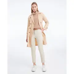 SEVEN SEVEN - Pantalón Chino Con Cinturón Para Mujer Beige