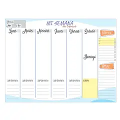 GENERICO - Tablero en vidrio templadoTamaño 80*60 cm Planificador semanal
