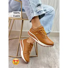 EVEGONZ - Tenis en Cuero Para Mujer Calzado Confortable de Moda