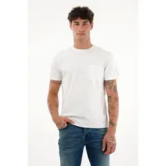 TENNIS - Camiseta crudo con bolsillo frontal para hombre