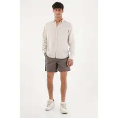 TENNIS - Camisa de 100% lino manga larga para hombre
