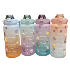 GENERICO - Termo Motivacional Agua 2 Ltr + Stickers + Pines