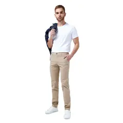 LOS CABALLEROS - Pantalon Dril Camel con Spandex