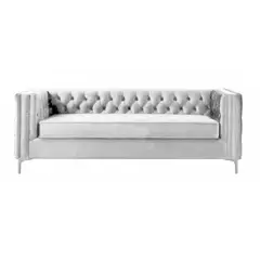 GENERICO - SOFA MODERNO NEWCASTLE ELEGANT 4 PUESTOS MICROFIBRA BLANCO