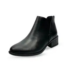 BALLERINA - Botín Cuero Para Mujer Negro Ballerinas Frida