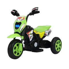KIDSHOP - Moto Carro Recargable Electricas Montable 1 A 3 Años Verde