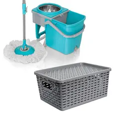 ENERGY PLUS - Trapero Giratorio Microfibra + Caja Organizadora Gris