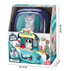 GENERICO - Kit Veterinaria Gato Maleta Portatil Ruedas Juguete Niño