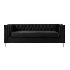 GENERICO - SOFA MODERNO NEWCASTLE ELEGANT 3 PUESTOS MICROFIBRA NEGRO