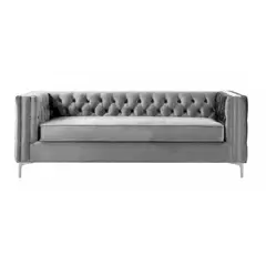 GENERICO - SOFA MODERNO NEWCASTLE ELEGANT 2 PUESTOS MICROFIBRA GRIS